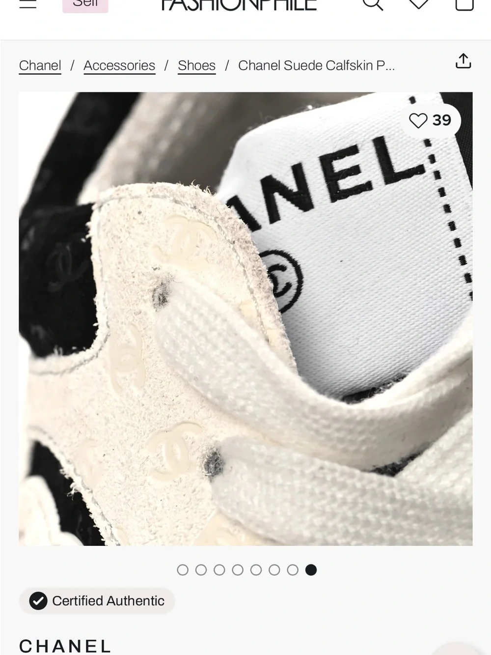 CHANEL Suede Calfskin Black and White CC Logo Sneakers Sz 8 1/2 EU 39